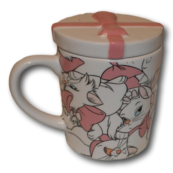 Disney The Aristocats Marie Cat Kitten Mug With Topper Figural Collectible NEW - Picture 2 of 3